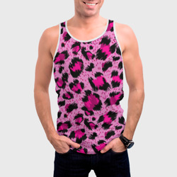 Мужская майка 3D Розовый леопард - фото 2