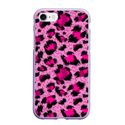 Чехол для iPhone 7/8 матовый Розовый леопард