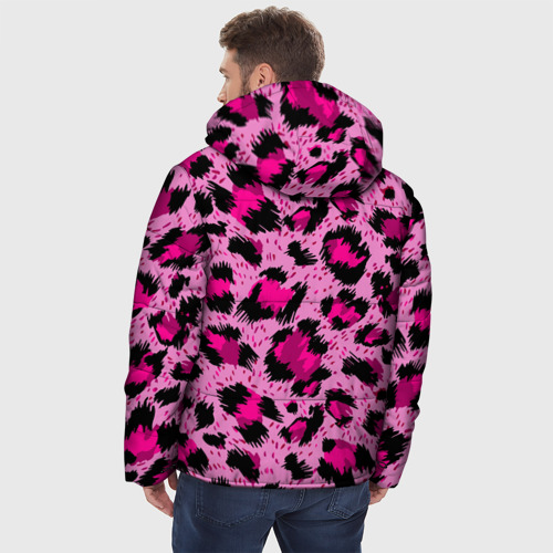 Мужская зимняя куртка 3D Розовый леопард, цвет красный - фото 4