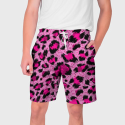Мужские шорты 3D Розовый леопард