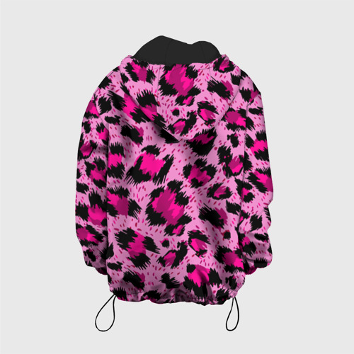 Детская куртка 3D Розовый леопард, цвет черный - фото 2