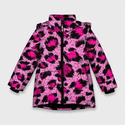 Зимняя куртка для девочек 3D Розовый леопард