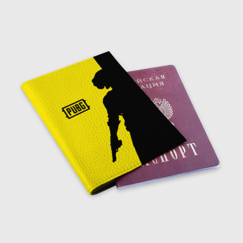 Обложка для паспорта матовая кожа PUBG ПАБГ yellow - фото 3