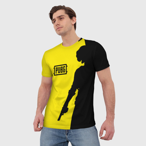 Мужская футболка 3D PUBG ПАБГ yellow, цвет 3D печать - фото 3