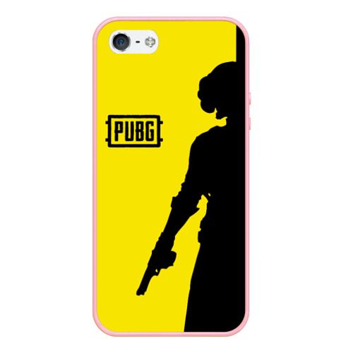 Чехол для iPhone 5/5S матовый PUBG ПАБГ yellow, цвет баблгам