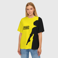 Женская футболка oversize 3D PUBG ПАБГ yellow - фото 2
