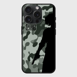 Чехол силиконовый для Apple iPhone 15 Pro Мax матовый PUBG military ПАБГ милитари