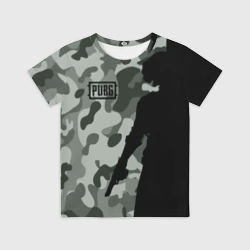 Детская футболка 3D PUBG military ПАБГ милитари