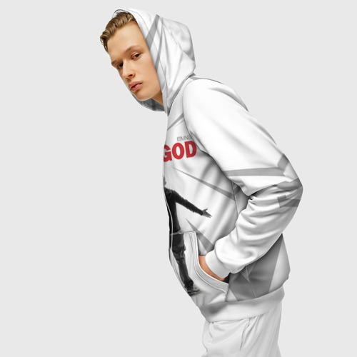 Мужская толстовка 3D на молнии Rap God Eminem, цвет белый - фото 5