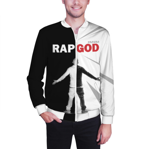 Мужской бомбер 3D Rap God Eminem, цвет белый - фото 3