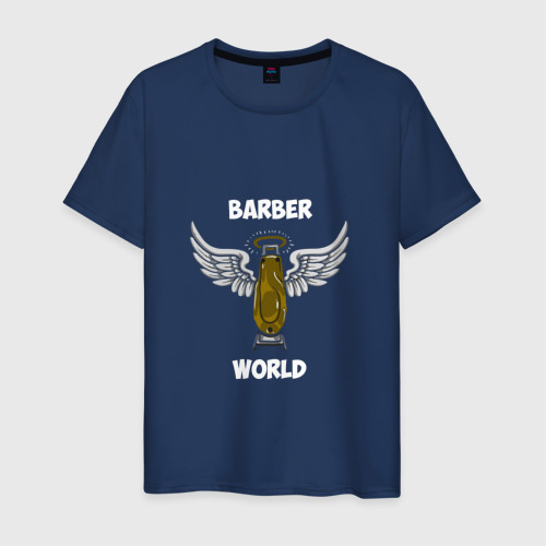 Мужская футболка хлопок Barber world, цвет темно-синий