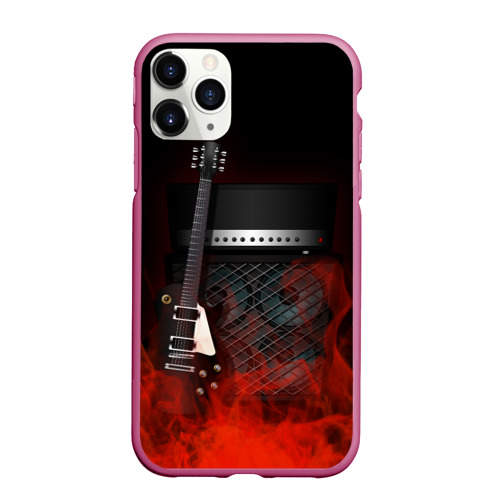 Чехол для iPhone 11 Pro Max матовый Rock, цвет малиновый