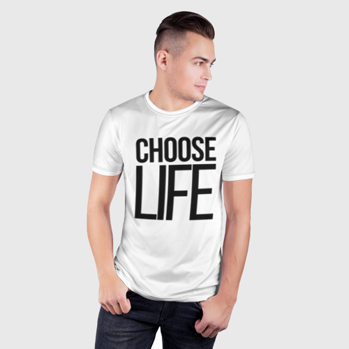 Мужская футболка 3D Slim Choose Life, цвет 3D печать - фото 3