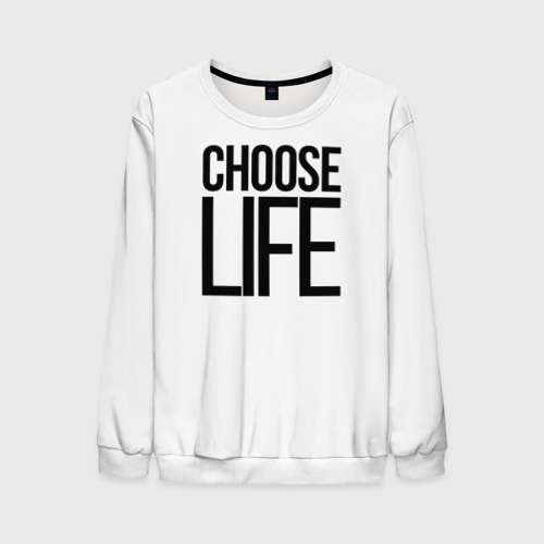 Мужской свитшот 3D Choose Life, цвет белый