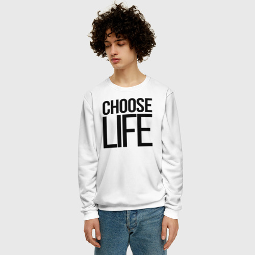 Мужской свитшот 3D Choose Life, цвет белый - фото 3