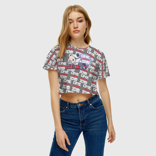 Женская футболка Crop-top 3D ONE LOVE JDM, цвет 3D печать - фото 3