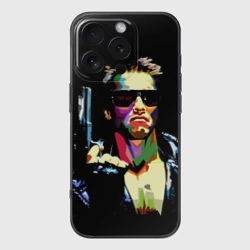 Чехол для iPhone 16 Pro силиконовый с защитой камеры Терминатор - Арнольд Шварценеггер