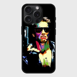 Чехол силиконовый для Apple iPhone 15 Pro Мax матовый Терминатор - Арнольд Шварценеггер