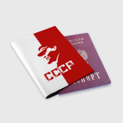 Обложка с принтом Ленин СССР для любого человека, вид спереди №2. Цвет основы: черный