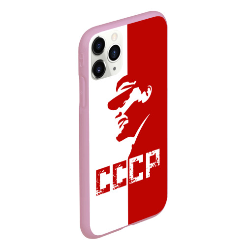 Чехол для iPhone 11 Pro Max матовый Ленин СССР, цвет розовый - фото 3