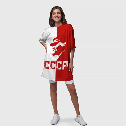 Платье-футболка 3D Ленин СССР, цвет 3D печать - фото 5