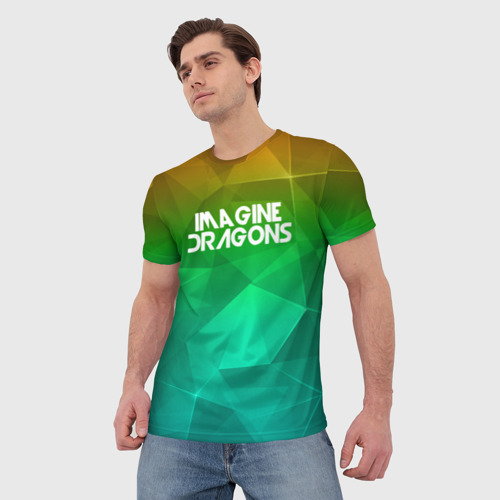 Мужская футболка 3D IMAGINE DRAGONS, цвет 3D печать - фото 3