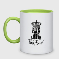 Кружка двухцветная Keep calm and listen Pink Floyd