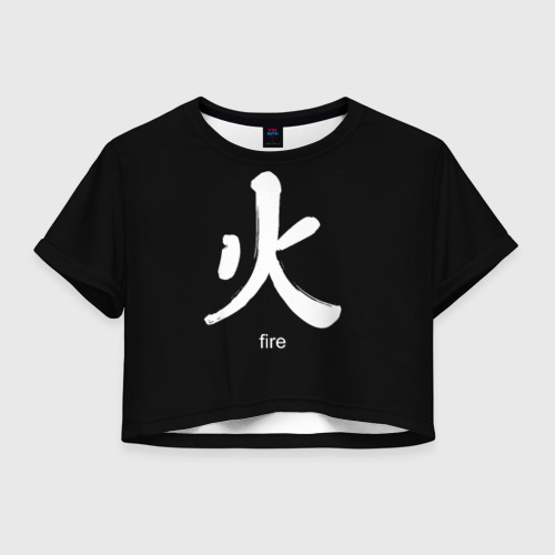 Женская футболка Crop-top 3D symbol fire