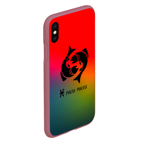 Чехол для iPhone XS Max матовый Рыбы (Pisces), цвет малиновый - фото 3