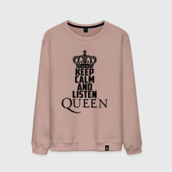 Мужской свитшот хлопок Keep calm and listen Queen