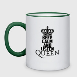 Кружка двухцветная Keep calm and listen Queen