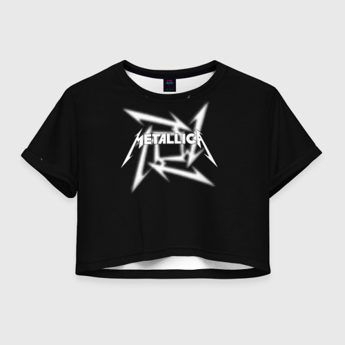 Женская футболка Crop-top 3D Metallica, цвет 3D печать