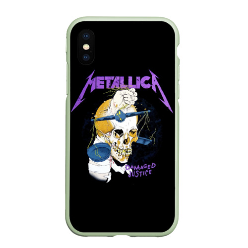 Чехол для iPhone XS Max матовый Metallica, цвет салатовый