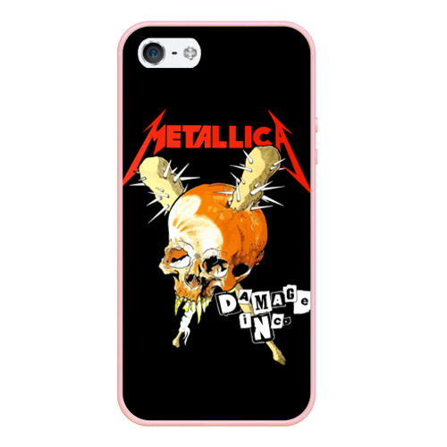 Чехол для iPhone 5/5S матовый Metallica, цвет светло-розовый