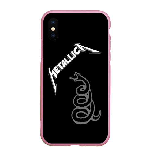 Чехол для iPhone XS Max матовый Metallica, цвет розовый
