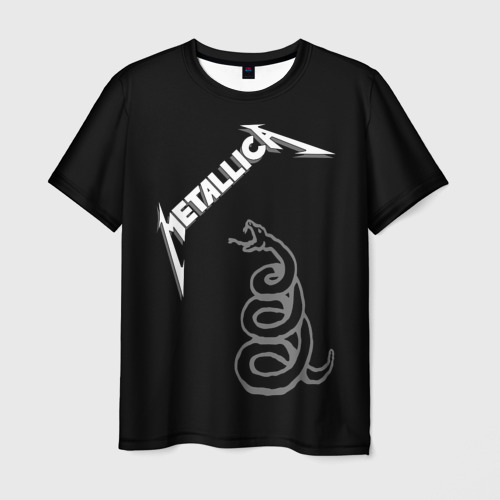 Мужская футболка с принтом Metallica - snake, вид спереди №1