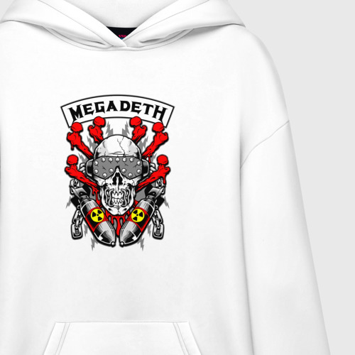 Худи SuperOversize хлопок Megadeth, цвет белый - фото 3