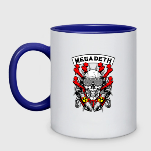 Кружка двухцветная Megadeth, цвет белый + синий