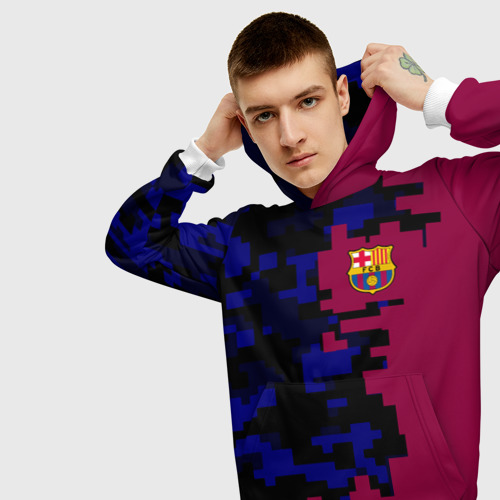 Мужская толстовка 3D FC Barca 2018 Creative uniform, цвет белый - фото 5