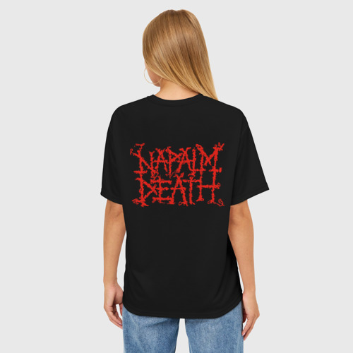 Женская футболка oversize 3D Napalm death, цвет 3D печать - фото 4