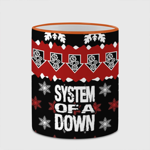 Кружка с полной запечаткой Праздничный System of a Down, цвет Кант оранжевый - фото 4