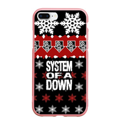 Чехол для iPhone 7Plus/8 Plus матовый Праздничный System of a Down