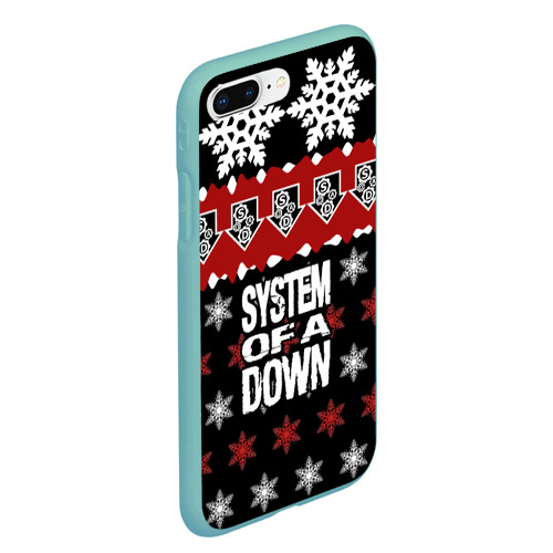 Чехол для iPhone 7Plus/8 Plus матовый Праздничный System of a Down, цвет мятный - фото 3