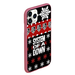 Чехол для iPhone 11 Pro Max матовый Праздничный System of a Down - фото 2