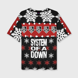 Женская футболка oversize 3D Праздничный System of a Down