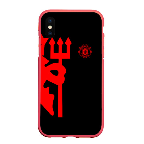 Чехол для iPhone XS Max матовый Манчестер Юнайтед FCMU Manchester united, цвет красный