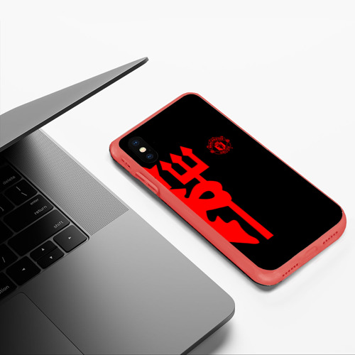 Чехол для iPhone XS Max матовый Манчестер Юнайтед FCMU Manchester united, цвет красный - фото 5