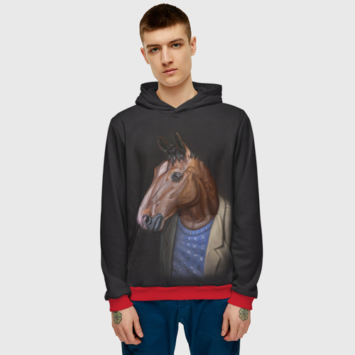 Мужская толстовка 3D BoJack, цвет красный - фото 3