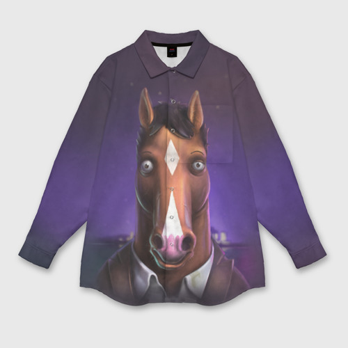 Женская рубашка oversize 3D BoJack, цвет белый