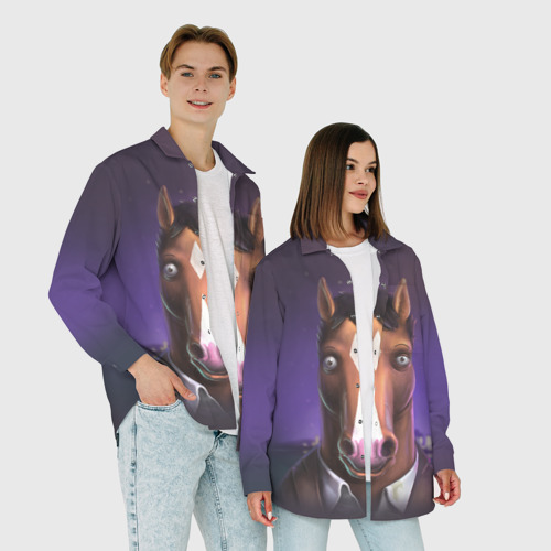 Женская рубашка oversize 3D BoJack, цвет белый - фото 6